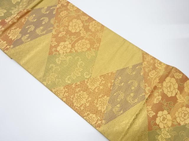 JAPANESE KIMONO / VINTAGE FUKURO OBI / WOVEN CLASSICAL PATTERN